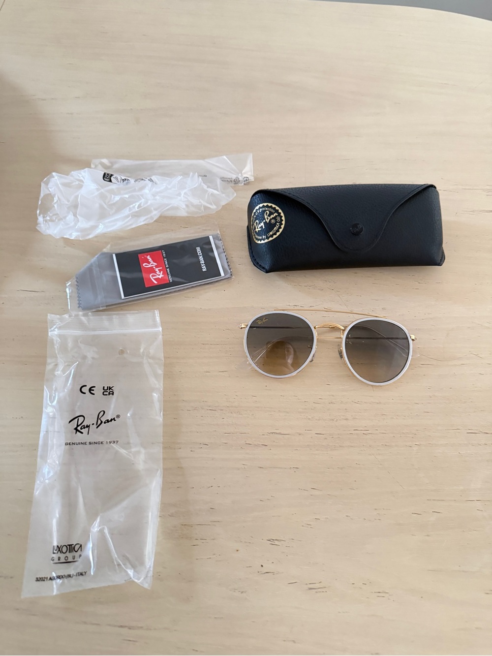 Ray-Ban Gold Round Gradient Sunglasses